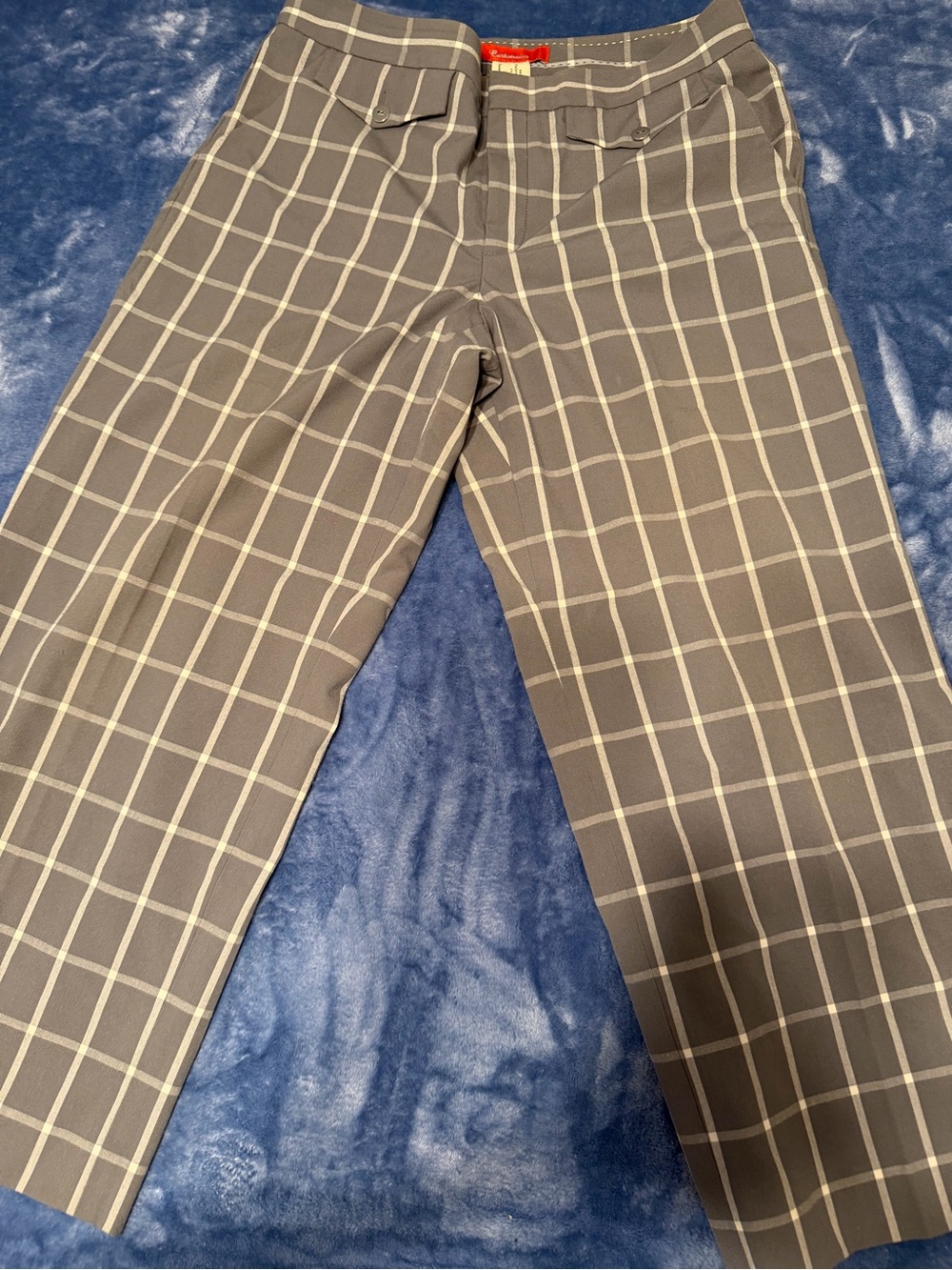 Anthropology Cartonnier Gray Windowpane Trousers